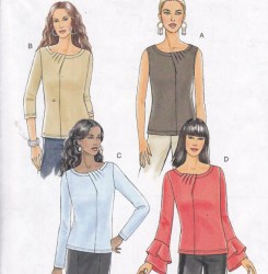 5387 Butterick  EASY STRETCH KNIT PULLOVER TOPS SLEEVES OR NOT PATTERN 14-20 UNCUT